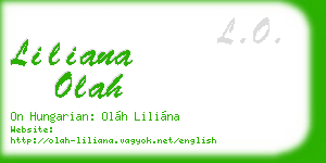 liliana olah business card