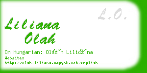 liliana olah business card